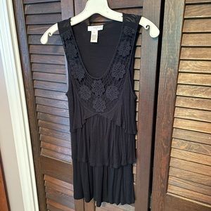 Kenar Black Layered Cotton Tank Top